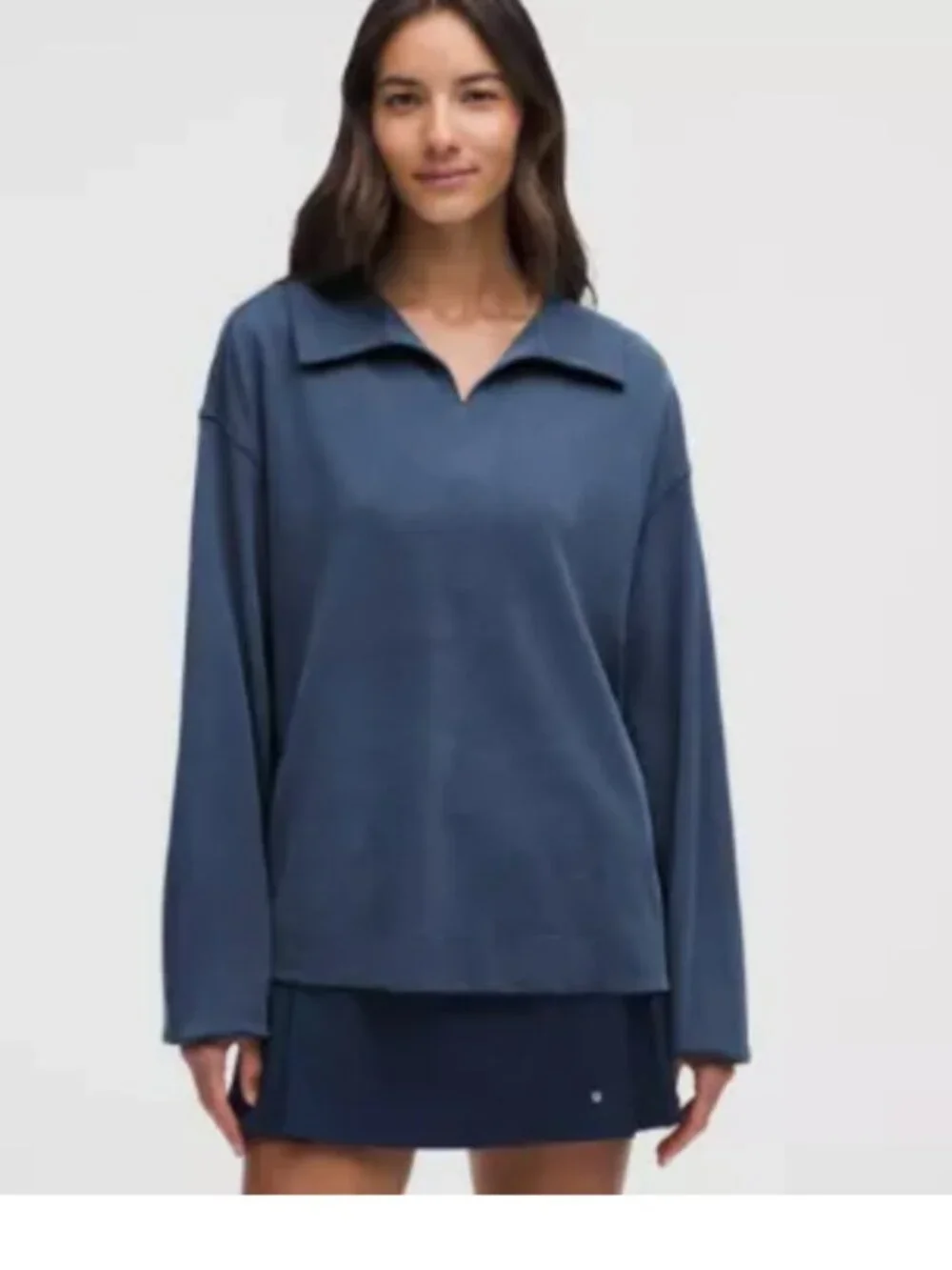 Lululemon Softstreme Pique Oversized Long-Sleeve Polo Shirt gray 8